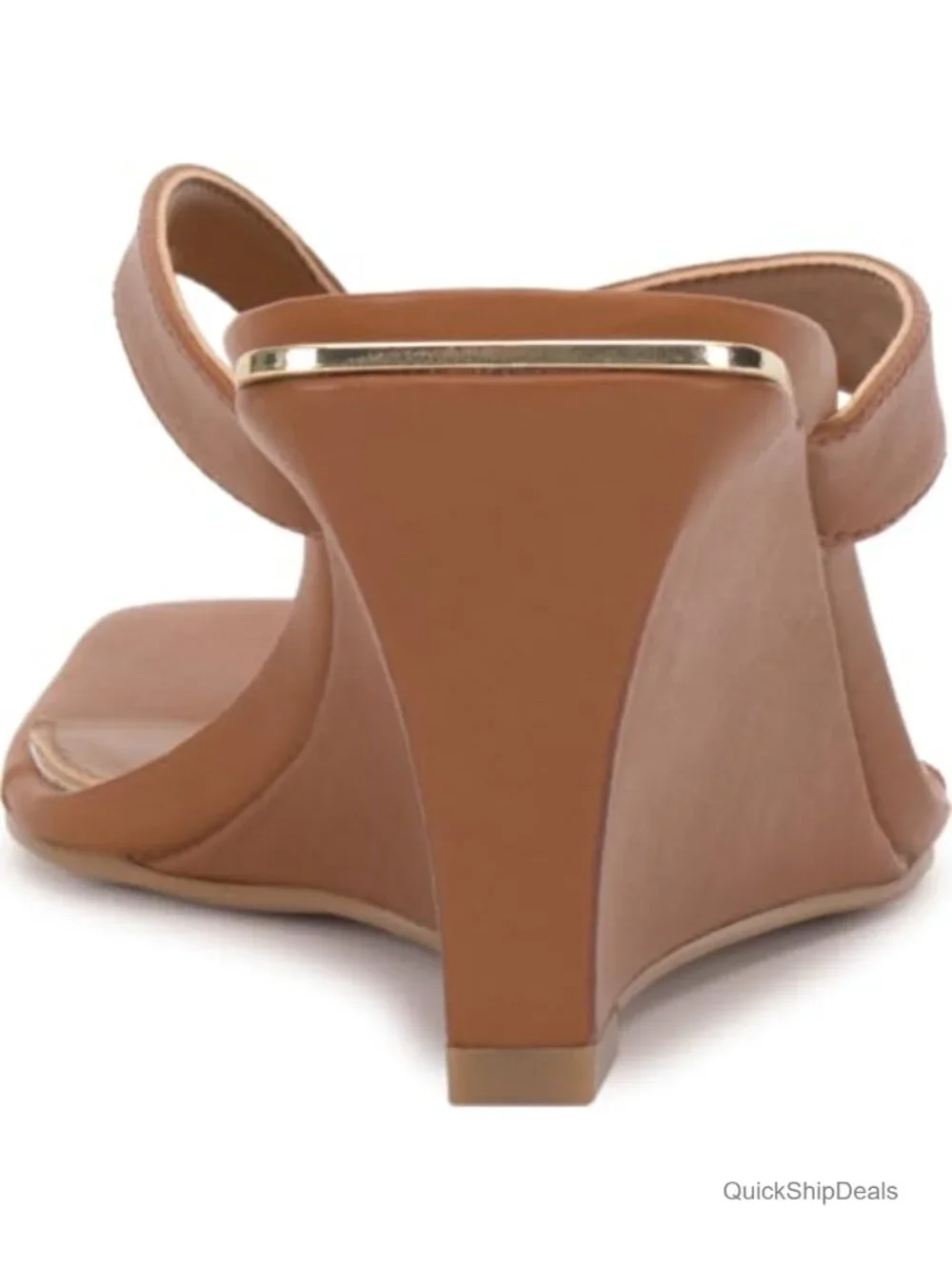 Thong Wedge Sandals - PU Upper, Polyester Lining, Slip-On